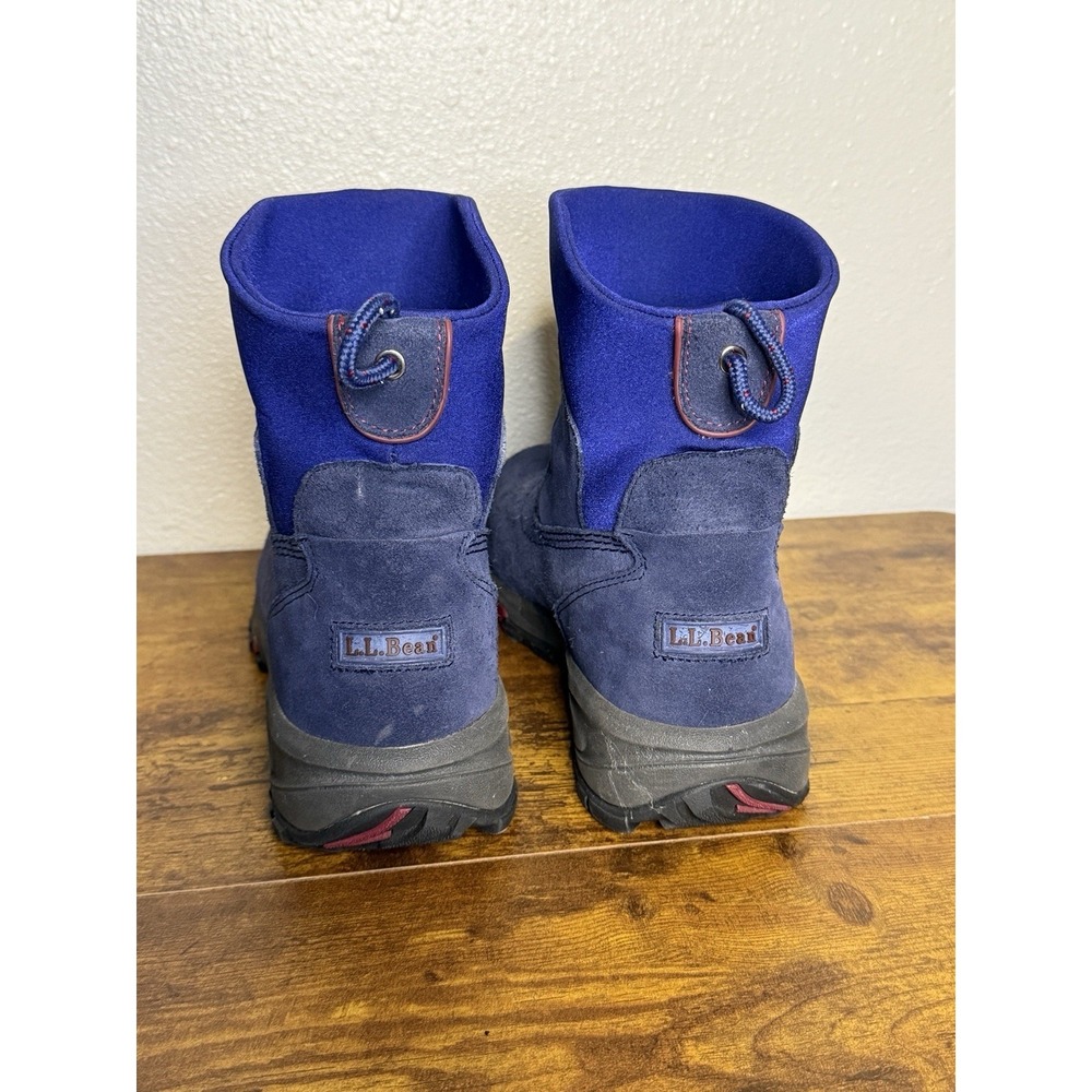 LL BEAN Womens Size 10 Thinsulate Suede Blue Navy Pull On Outdoor Boots - Picture 5 of 7